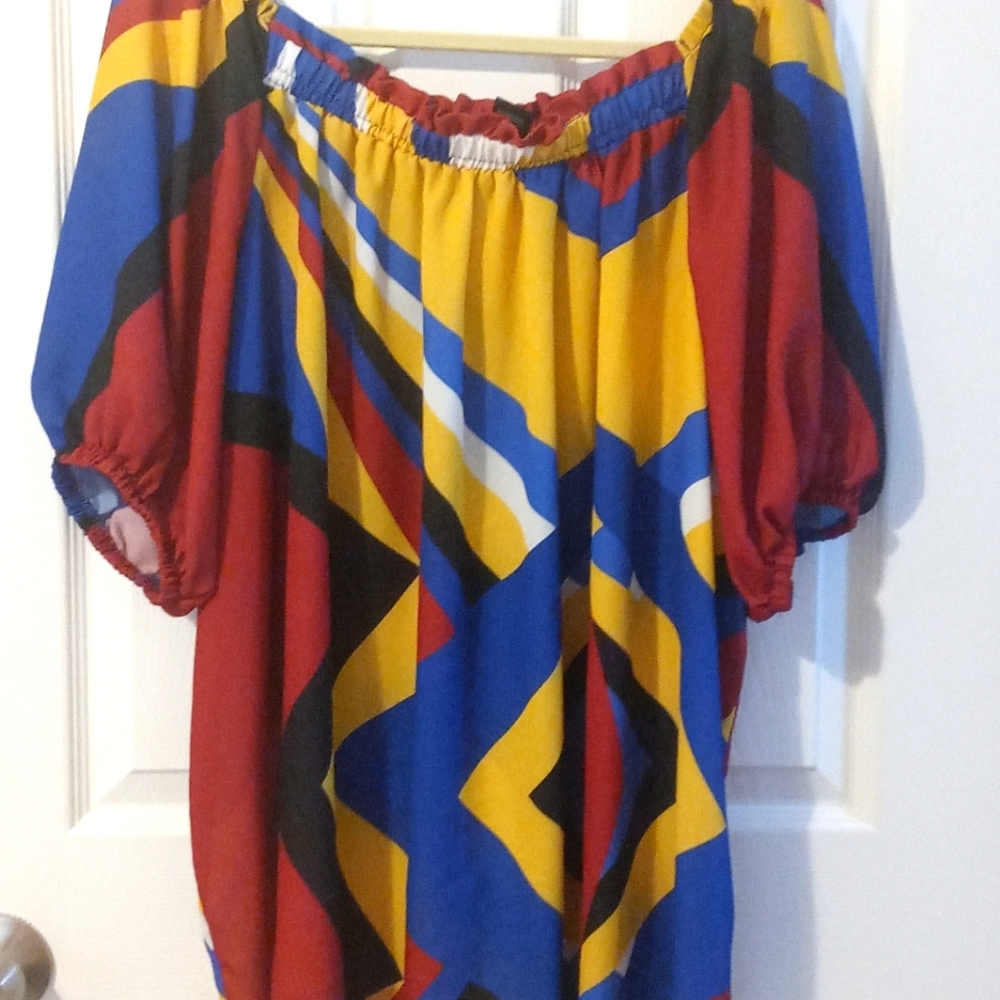 Ashley Stewart multi colored blouse